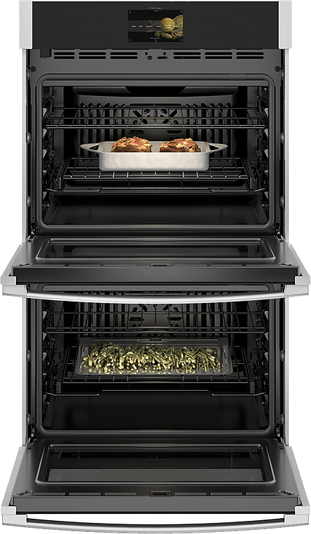 Double Wall Oven with Precision Cooking — Doors Open