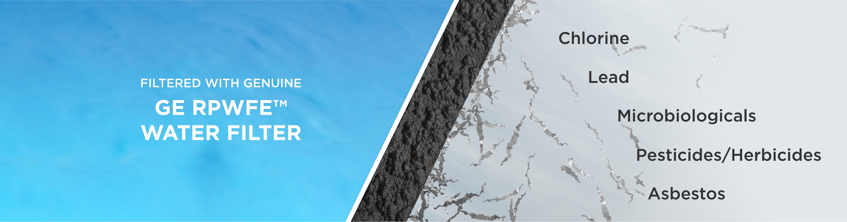 GE RQWFE Water Filter Reduces 50+ impurites including 99% of Lead