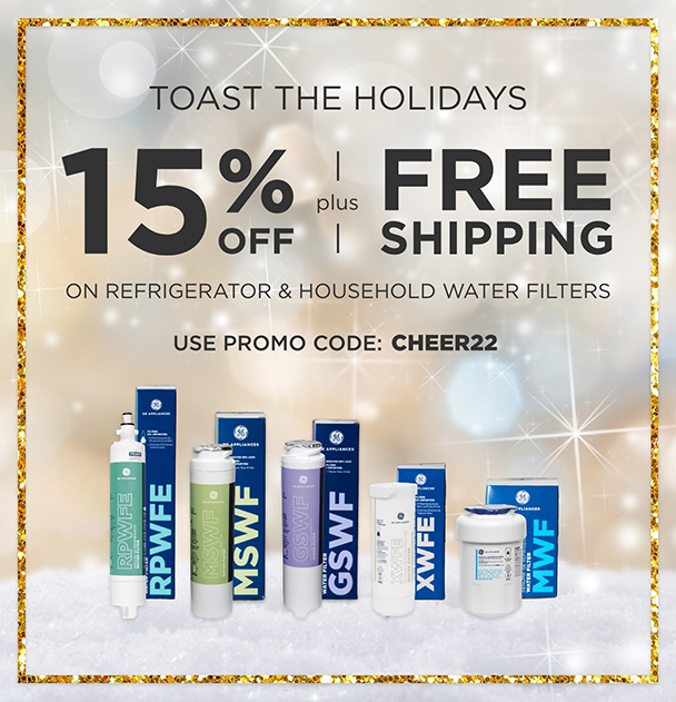 Save 15% plus FREE shipping on Refrigerator & Household water filters. Use promo code: CHEER22