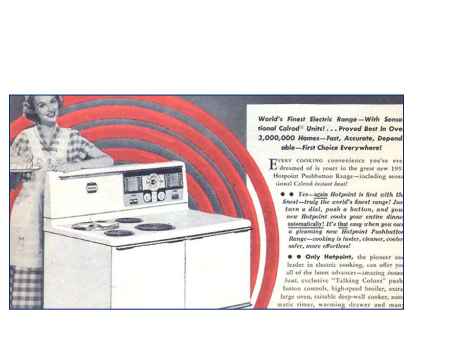 The first ranges with Calrod heating elements were introduced