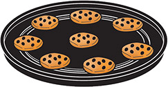 cookies laid out in a circular patter on a round pan