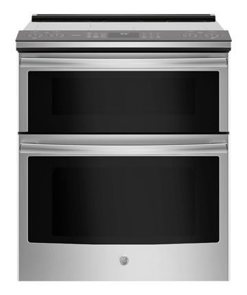 stainless steel electric slide in double oven range
