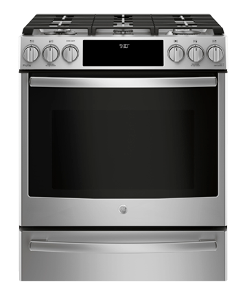 gas range with front control knobs